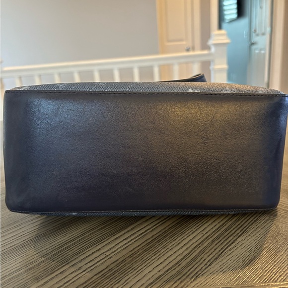 Coach Horse and Carriage Tote 27 Dot Print Coated Canvas in Denim Blue - Picture 4 of 6